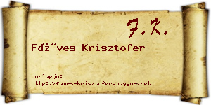 Füves Krisztofer névjegykártya
